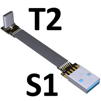 USB 3.0 Typ-A Samec na USB3.1 Typ-C Muž Hore/Dole Uhol Dátový USB Sync & Charge Kábel typu c Kábel Konektor adaptéra FPC FPV Ploché