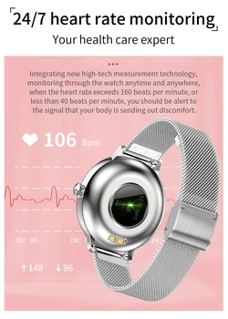 Ženy Inteligentné Hodinky Ambulantný Srdcovej frekvencie, Krvného Tlaku Monitora Hodinky Informácií Volajte Pripomienka Náramok Pre Android IOS Nové