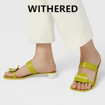 Ochrnutú dámske topánky ženy sandals2020 lete anglicko retro Farbou zodpovedajúce heelsandals dámske topánky žena papuče ženy