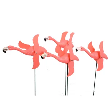 Mini Ružové Plameniaky s twirling Krídla Vonkajšie veterný Mlyn na Dvore Záhradné Párty Dekorácie Trávnik Ozdoby (4Packs)