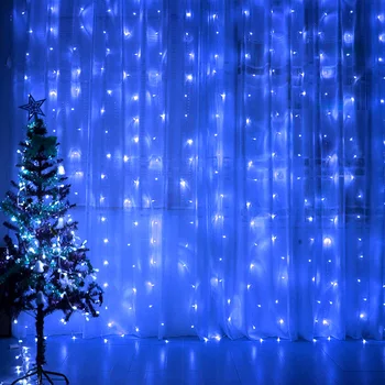 3x3m Pripojiteľná LED svetelný záves Blikajúce rozprávkových svetiel Garland okno 220V 110V Svadobné Party Dovolenku osvetlenie Domáce dekorácie