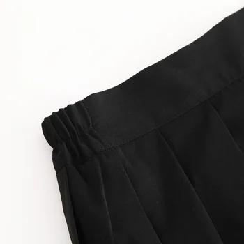 Skladaný Čierne Dlhé Sukne Plus Veľkosť Japonsko Sukne Ženy Jeseň JK Jednotné Sukne College Elegantné Úradu-line Sukne Elastický Pás