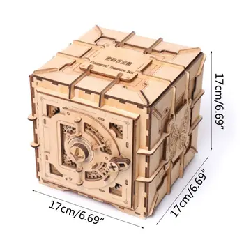 1 Sada 3D Puzzle Drevených Heslo, Treasure Box Mechanické Puzzle DIY Zostavený Model