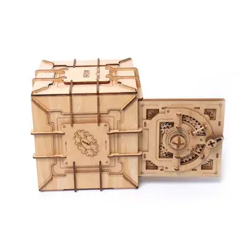 1 Sada 3D Puzzle Drevených Heslo, Treasure Box Mechanické Puzzle DIY Zostavený Model