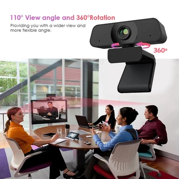 C90 2K Webkamera s Mikrofónom, USB Ovládač Zadarmo Smart TV Počítač Webová Kamera na Video Konferencie Živé Vysielanie