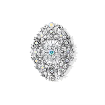 ZOSHI Retro Starožitné Strieborné Pozlátené Crystal Kamienkami Kvet Kolíky a Brošne pre Ženy Elegantné Šaty Strany Kytice, Darčeky