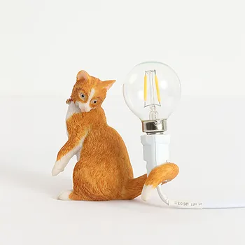 40# Nordic Unikátne Tvorivé Mačka Svetlo Obývacia Izba, Spálňa Zvierat stolná Lampa s Oblečením Dekoratívne Mačka-lampy, Nočné Osvetlenie
