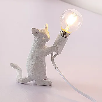 40# Nordic Unikátne Tvorivé Mačka Svetlo Obývacia Izba, Spálňa Zvierat stolná Lampa s Oblečením Dekoratívne Mačka-lampy, Nočné Osvetlenie