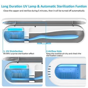 Prenosné ULTRAFIALOVÉ LED Kefka Sterilizátor Elektrický zubná Kefka pre Cestovanie/Business/Home Sterilizáciu Účinok Až 99.9%