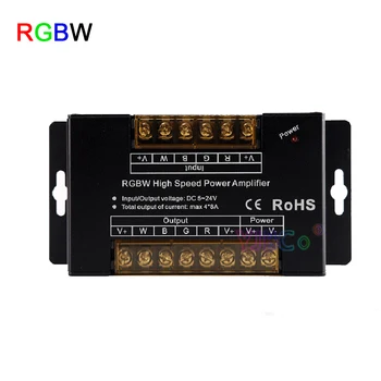 RGBW vysokej rýchlosti zosilňovač DC5~24V 8A*4 kanál pwm stlmenie signálu RGBW Moc Repeater radič pre rgbw led pásy svetla