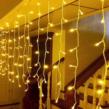 4M 8M 12M 16M 20M Vianočné Osvetlenie Vonkajšie Garland LED Záves String Svetlá Záhrada Garland Ulici Deco Dekoratívne Rozprávkových Svetiel