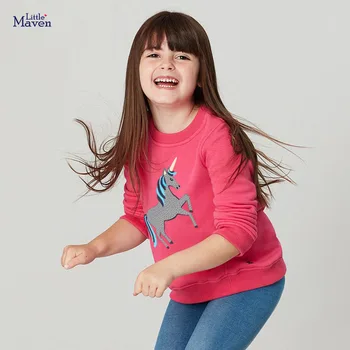 Malý maven Dievčatá Oblečenie Jednorožec Vzor Detí Dievča Oblečenie Jeseň 2020, Baby, Dievčatá, Mikiny