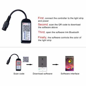 5V 12V 24V Mini Bluetooth, WiFi RGB Controller 5050 2835 RGBW LED Pásy Stmievač sa Vzťahujú na Smartphone Android iOS