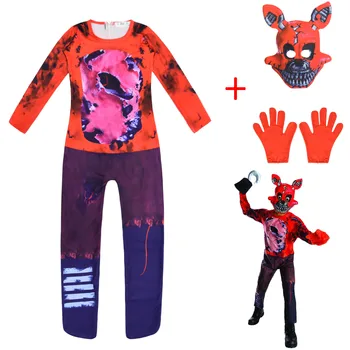 2021 Nové Halloween kostýmy pre Deti Chlapci Dievčatá Päť Nocí V Freddyho nočné Mory Freddy Horor Kombinézach + Maska Zábavné Oblečenie
