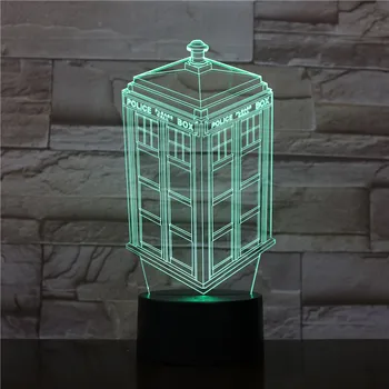 3D-1595 Hovor Box TARDIS 3d Lampa Nočného Deti, Dieťa, Dieťa Darček Telefónnej Búdky Polícia Box Dekoratívne Lampy Lekára, Ktorý Lampa