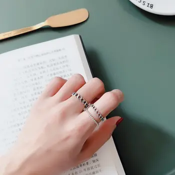 Kombinácia krúžok S925 strieborný prsteň Jednoduché osobnosti Krásne Sladké Jednoduchý štýl, vysokú kvalitu temperament lady Retro Urobiť staré