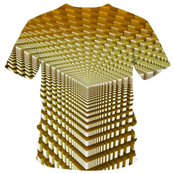 Psychedelický T-shirt pánske Geometrické T-shirt 3d Vír Anime Šaty Dizzy T-shirt Hip hop T-shirt Bežné Farebná Tlač T-shirt