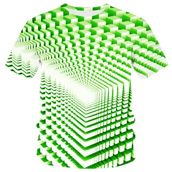 Psychedelický T-shirt pánske Geometrické T-shirt 3d Vír Anime Šaty Dizzy T-shirt Hip hop T-shirt Bežné Farebná Tlač T-shirt