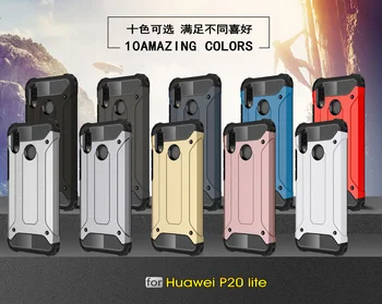 Pre Huawei P20 Lite Prípade Silikónové Brnenie Shell Pevného PC Zadný Kryt Telefónu Pre Huawei P20 Lite Ochranné puzdro Pre Huawei Novom 3E