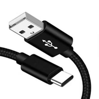 2Ports Hliníková USB Nabíjačka do Auta + Typ C USB-C Nylon Nabíjací Kábel pre Samsung Galaxy A01 A10 A20 A30 A40 A50 A51 A71 M21 M31