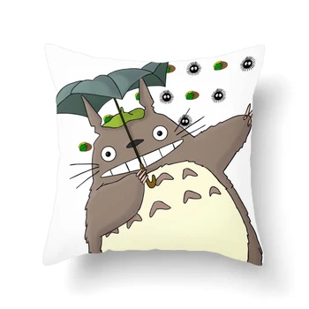 Karikatúra Štýl Vankúš Dekoratívne Totoro Tlač Plyšové Hodiť Vankúš Domov Ldecor Iving Izba Námestie Obliečka Na Vankúš Auto Vankúš
