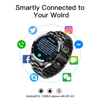 LIGE Business Smart Hodinky Mužov Srdcovej frekvencie BBlood Monitorovania Tlaku Budík Pripomienka Bluetooth Hovor Sledovať Športové Smartwatch