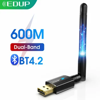 EDUP USB, WiFi, Bluetooth Adaptér AC 600, Dual Band 2.4 G/5G USB, Ethernet, WiFi Dongle Prijímač Bezdrôtovej Sieťovej Karty pre PC, Notebook