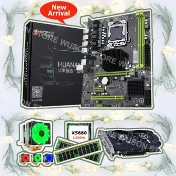 HUANANZHI X58 Pro základná doska zväzok procesor Intel Xeon X5680 3.33 GHz CPU chladič 16 G RAM DDR3 ECC REG grafická karta GTX750Ti 2G