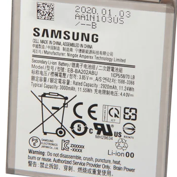 Originálne Batérie Samsung EB-BA202ABU Pre Samsung Galaxy A20e A202F A10e A102W A102U Originálne Batérie