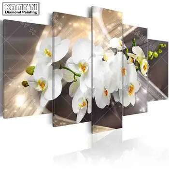 Plné námestie vŕtačky Diamantové výšivky krásna orchidea 5D DIY diamond maľovanie Cross Stitch Multi-picture domáce dekorácie