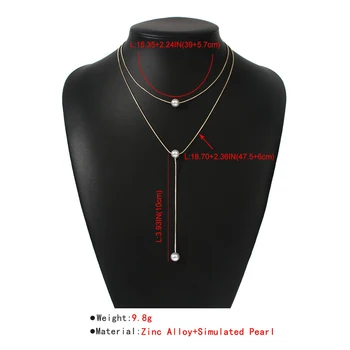 Lalynnly Jednoduchosť Ženy Náhrdelníky Simulované Pearl Prívesky, Náhrdelníky Dlhý Strapec Kúzlo Vyhlásenie Náhrdelníky Ženy Šperky N7702