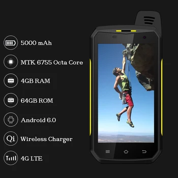 SERVO B6000 Smartphone MT6762V 4G 64GB Android 9.0 16MP 5000mAh Vodotesný IP68 LTE Robustný Telefón Podporu Walkie Talkie NFC 5.0