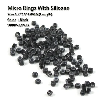 Silikónové Micro Ring Pre predlžovanie Vlasov 4.5*2.5*3.0 MM 1000Pcs/Fľaša Microring silikónovými Korálkové Dredy