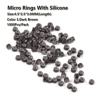 Silikónové Micro Ring Pre predlžovanie Vlasov 4.5*2.5*3.0 MM 1000Pcs/Fľaša Microring silikónovými Korálkové Dredy