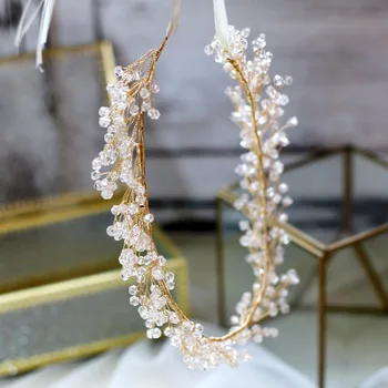 Crystal ručné korálky super nesmrteľných krásne čelenky vence a nádherné dekorácie nevesta svadobné čelenky