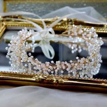 Crystal ručné korálky super nesmrteľných krásne čelenky vence a nádherné dekorácie nevesta svadobné čelenky