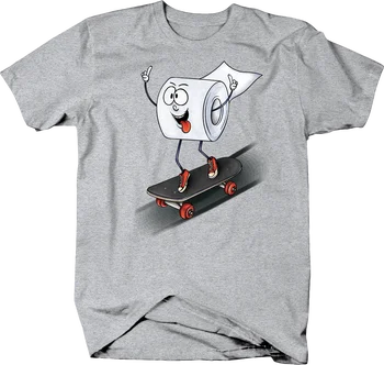 Toaletný Papier Skateboarding Jazyk Sa Korčuliarov Hovienka Tričko Bavlna Okrúhlym Výstrihom, Krátky Rukáv pánske T-Shirt