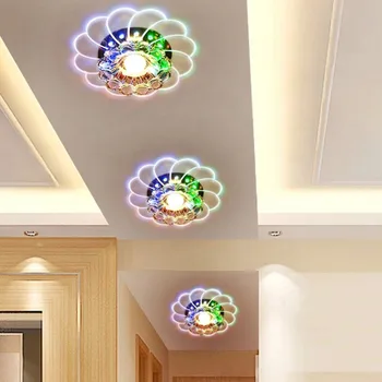 Moderné Tienidlo Crystal Stropné svietidlo 5W Farebné LED Romantický Stropné svietidlo svietidlo Pre Obývacia Izba Foyer Verandu Osvetlenie Interiéru
