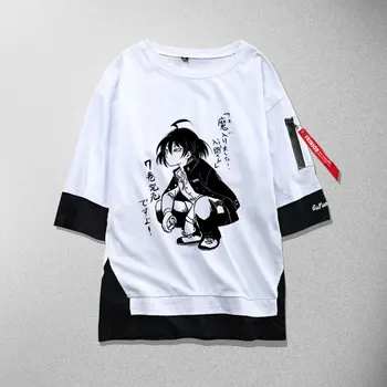 Nové Mairimashita! Iruma-kun cosplay T-Shirt Anime bavlna Vitajte na Demon Muži ženy Falošné dve kus Pásky T Shirt Top Tees