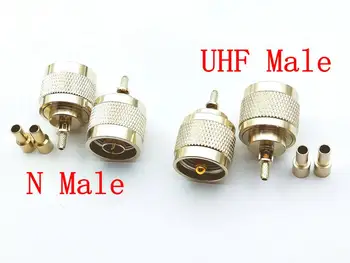 20PCS brass N Muži/UHF Muž Krimpovacie adaptér Konektor pre RG316 koaxiálny Kábel RG174
