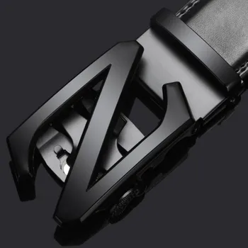 Pánske džínsy Pás Krava Dizajnér Popruh Značky Módnych Automatickej Pracky Čierna Luxusné Originálne Kožené Pásy pre Mužov 3,5 cm Šírka