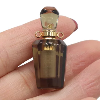 Prírodný Kameň Parfum Fľašu Prívesok Trendy Rose Quartzs zobrazili kľúčové tlačidlá pre Ženy Šperky Čo DIY Náhrdelník Príslušenstvo, Vynikajúci Darček