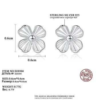 CZCITY Čistý 925 Sterling Silver Krásne Stud Náušnice Jemné Šperky pre Ženy Minimalistický Kvet Tvarované pendientes mujer moda Darček