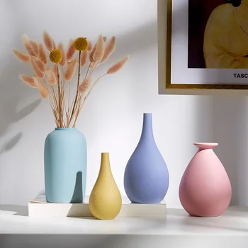 Nordic Výzdoba Domov Farebné Keramické Vázy Malé Moderného Domova Vázy Obývacia Izba Dekorácie Stola Biely Vázy