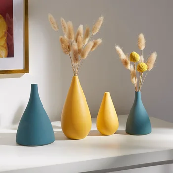 Nordic Výzdoba Domov Farebné Keramické Vázy Malé Moderného Domova Vázy Obývacia Izba Dekorácie Stola Biely Vázy