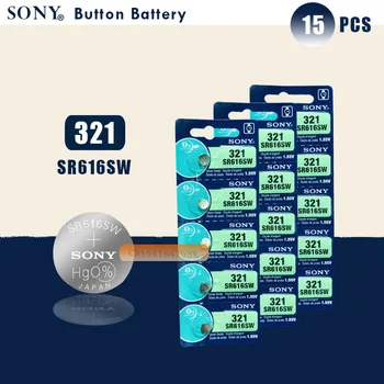 15pcs Sony Originálne 321 SR616SW 1.55 V Oxid Strieborný Sledovať Batériu SR616SW 321 Tlačidlo okrúhlu VYROBENÉ V JAPONSKU