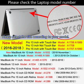YWVAK Notebooku puzdro Pre Apple MacBook Air Pro Retina 11 12 13 15 pre mac book New Pro 13 15 palcov s Dotykový Panel+ Kryt Klávesnice