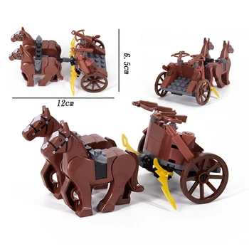 MOC Koruit Qin Ríše Stredovekého Vojaka Prepravu Chariot stavebným Tehly Starovekej Vojny Vojenskej Helmy, Hračky Pre Deti,
