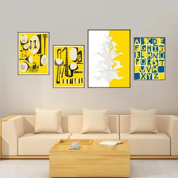 Domáce Dekorácie Tlač Plátno na Stenu Umenie Plagátu maľovať Obrázky Abstraktné Módne olej bez rámu Výkresy Žltý List