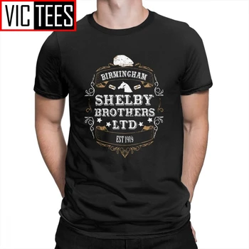 Peaky Klapky Mužov, T Košele Shelby Bratia S.R.O T-Shirts Priedušná Čistený Bavlna Tee Pánske Košele Crewneck Veľké Veľkosť